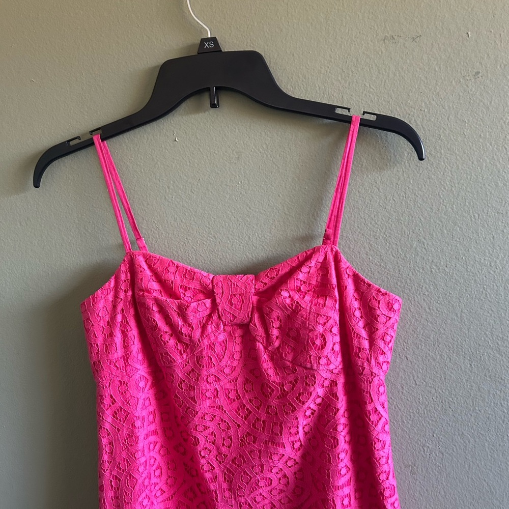 Lilly Pulitzer Coral Lace-Lined Mini Dress Sz 0 - Picture 3 of 7